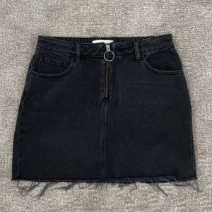 PacSun Distressed Black Jean Mini Skirt